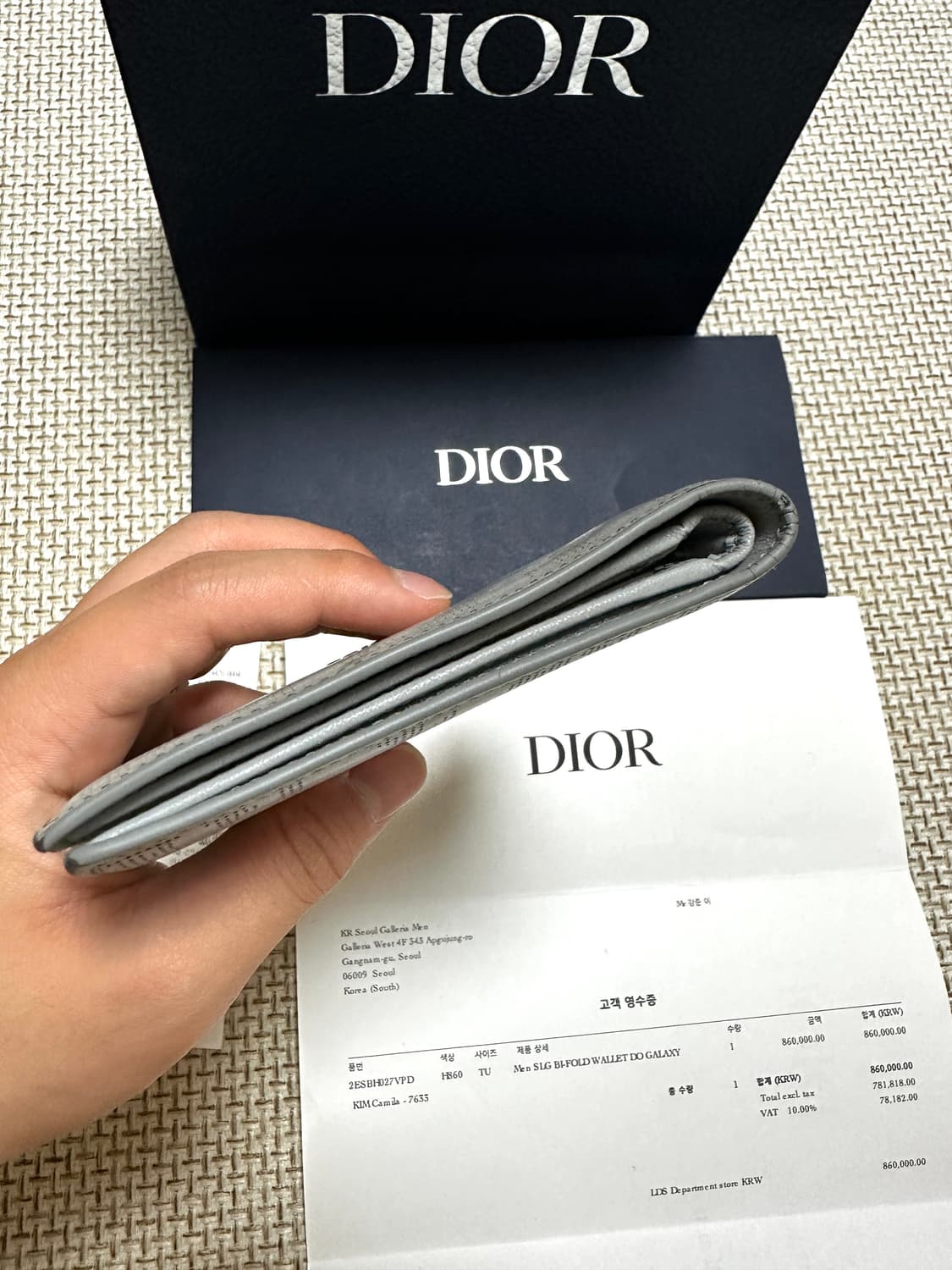 [OS/백화점판] 디올 오블리크 갤럭시 그레이 반지갑 상품이미지4