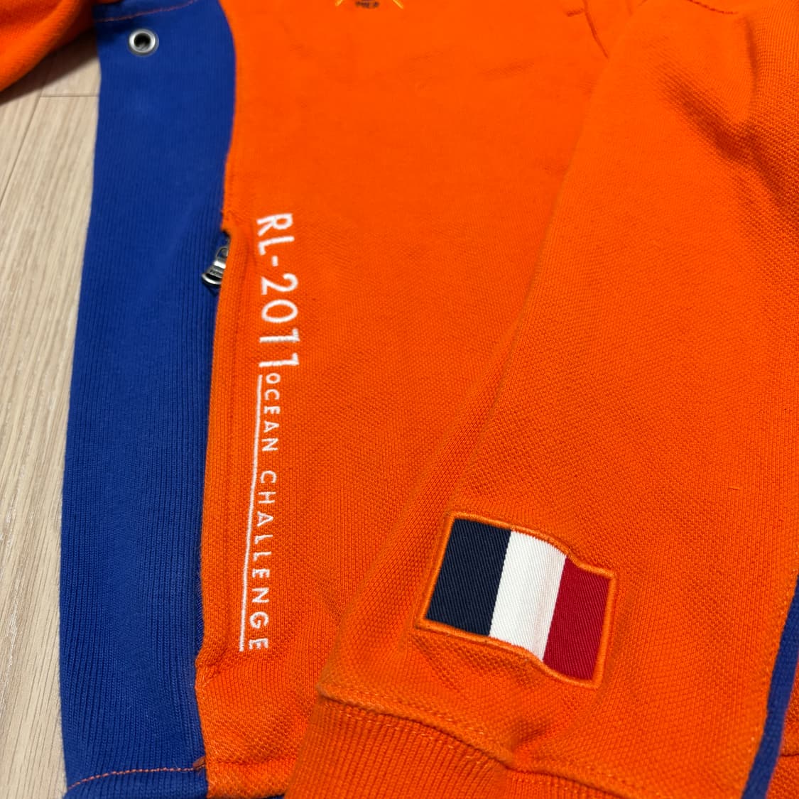 대장급)폴로 랄프로렌 프랑스 치프키프 화이트빅포니 오렌지 레이싱 집업 상품이미지3