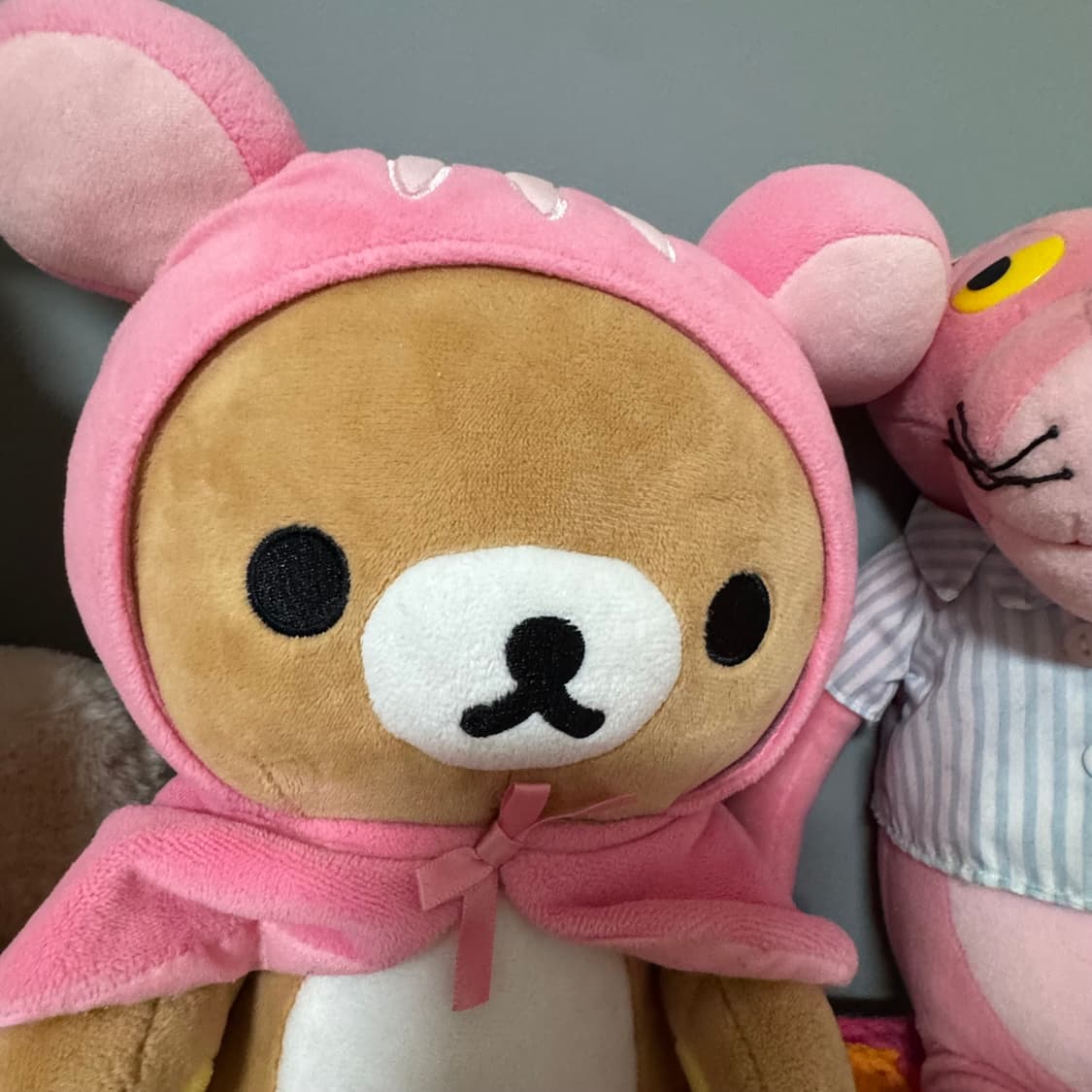 빈티지 고전 핑크 다람쥐망토 입은 리락쿠마 봉제인형 상품이미지4
