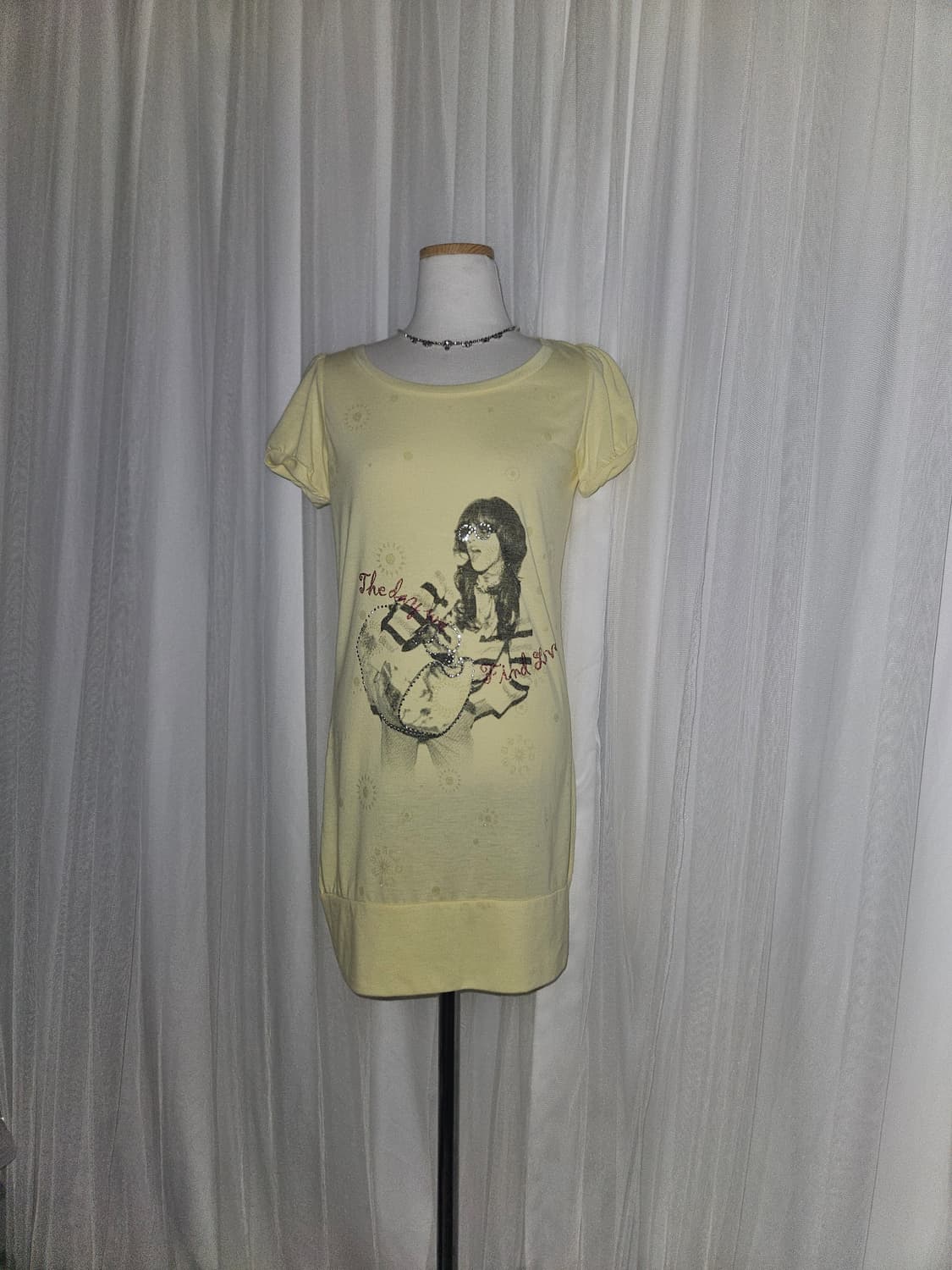 빈티지 y2k 2000s🍋레몬크림 리본 타이 원피스 상품이미지2