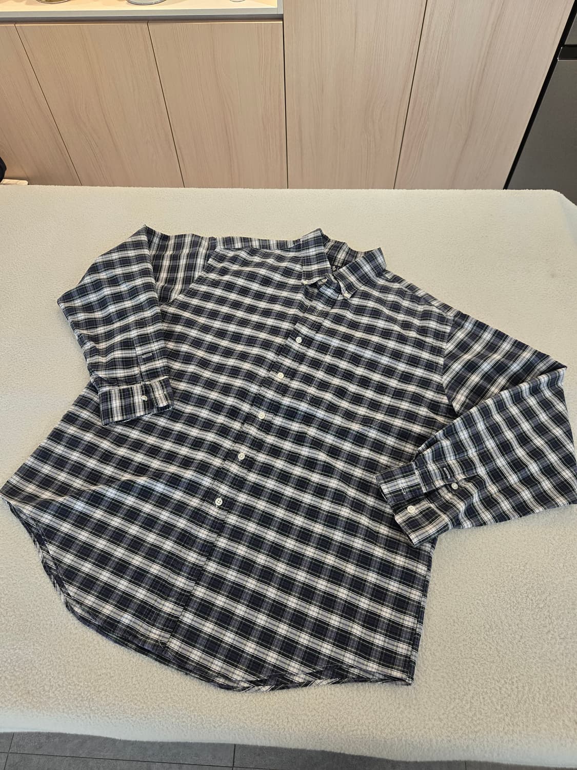 랄프로렌 체크 남방 네이비 오버핏 셔츠 105 상품이미지1