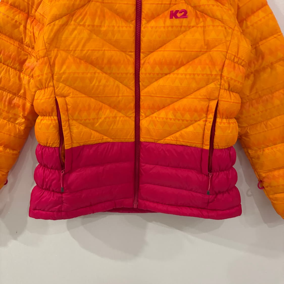K2 여성 오렌지 핑크 경량 패딩 상품이미지2