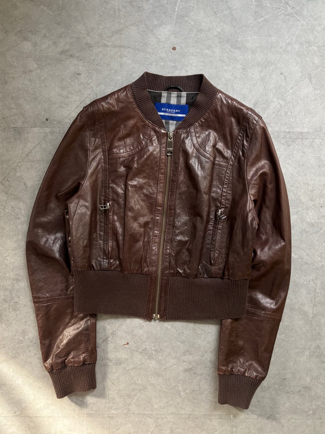 Burberry 버버리 블루라벨 브라운 레더 자켓 상품이미지1