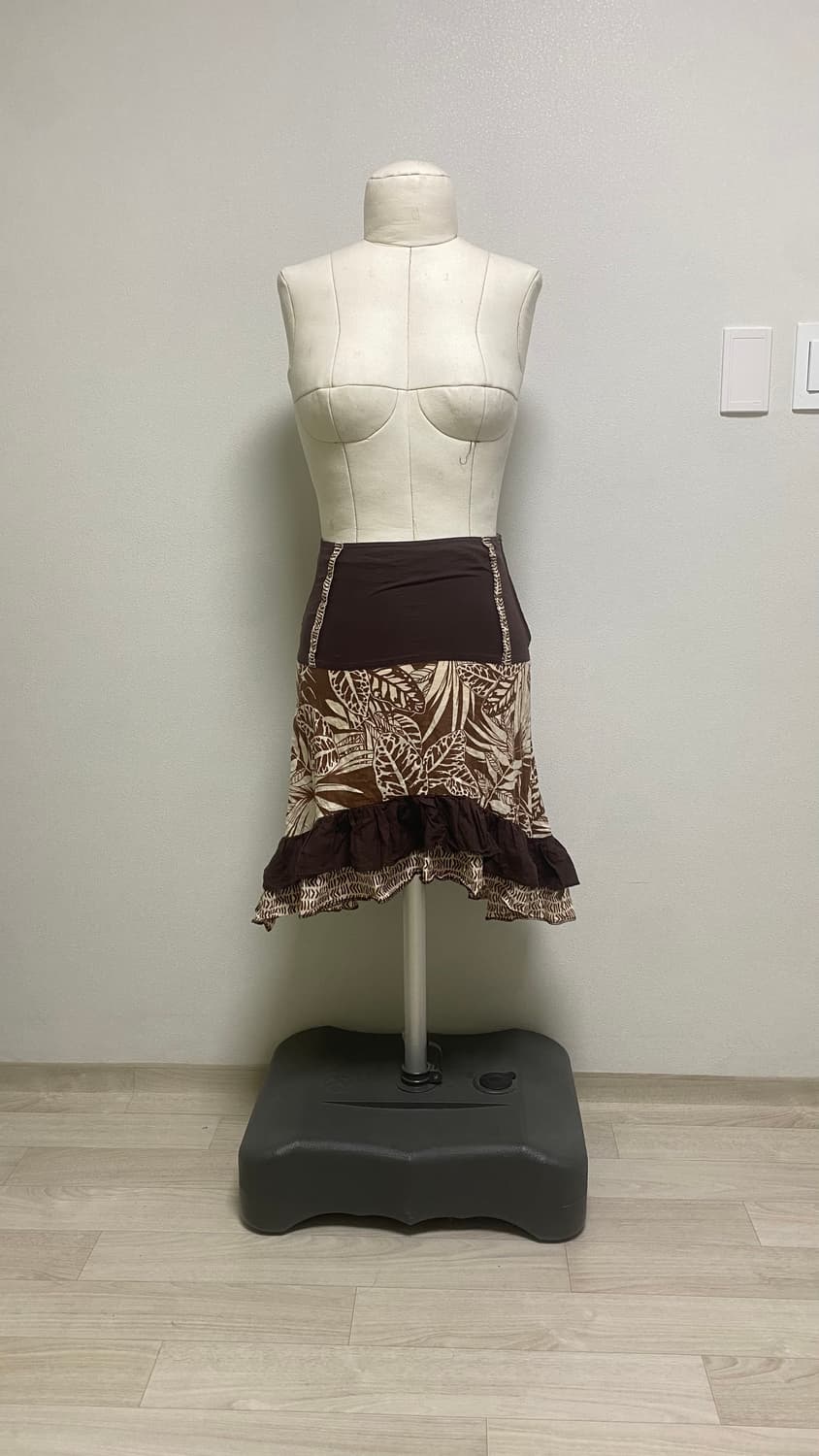 Brown Floral Skirt 상품이미지1