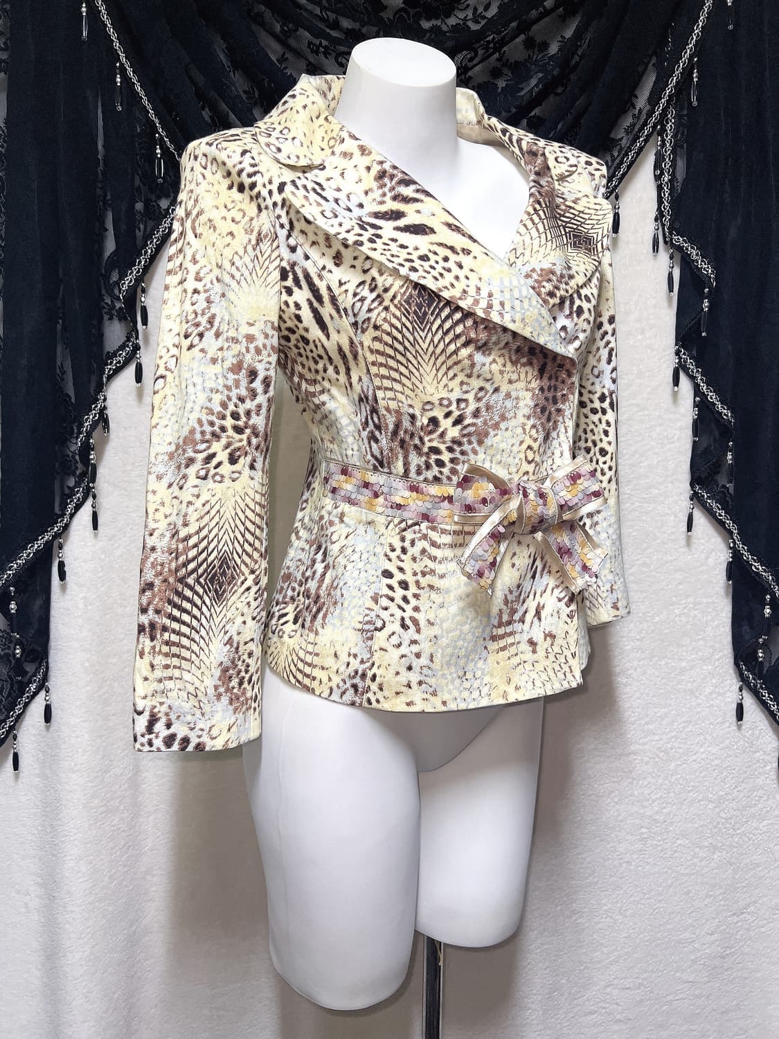 레오파드 호피 지브라 애니멀패턴 자켓 오네갸루 펑크 오리엔탈 핀터 빈티지 상품이미지2