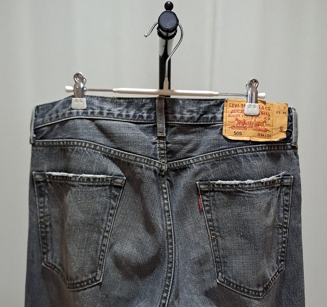 (택포) 00's 리바이스 505 JAPEN 흑청 데님팬츠 34 A916 상품이미지5