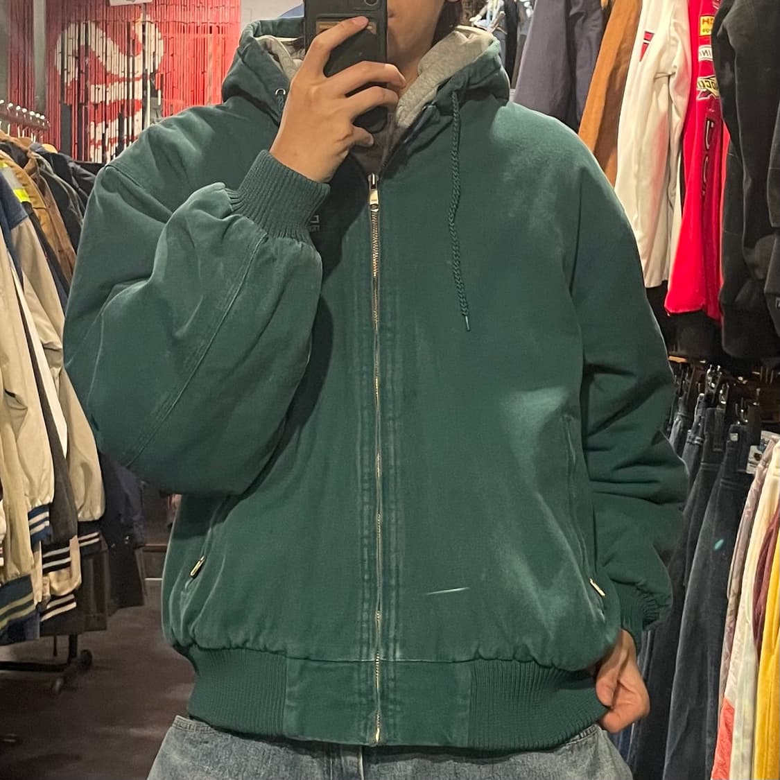 [IM] Vtg 그린 후드 워크자켓 상품이미지6
