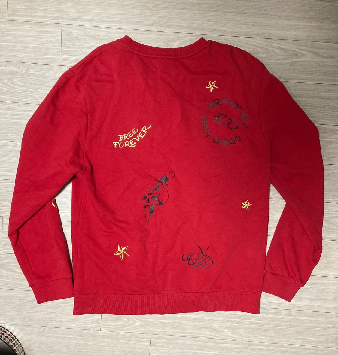 에드하디 레드 맨투맨 L 상품이미지2