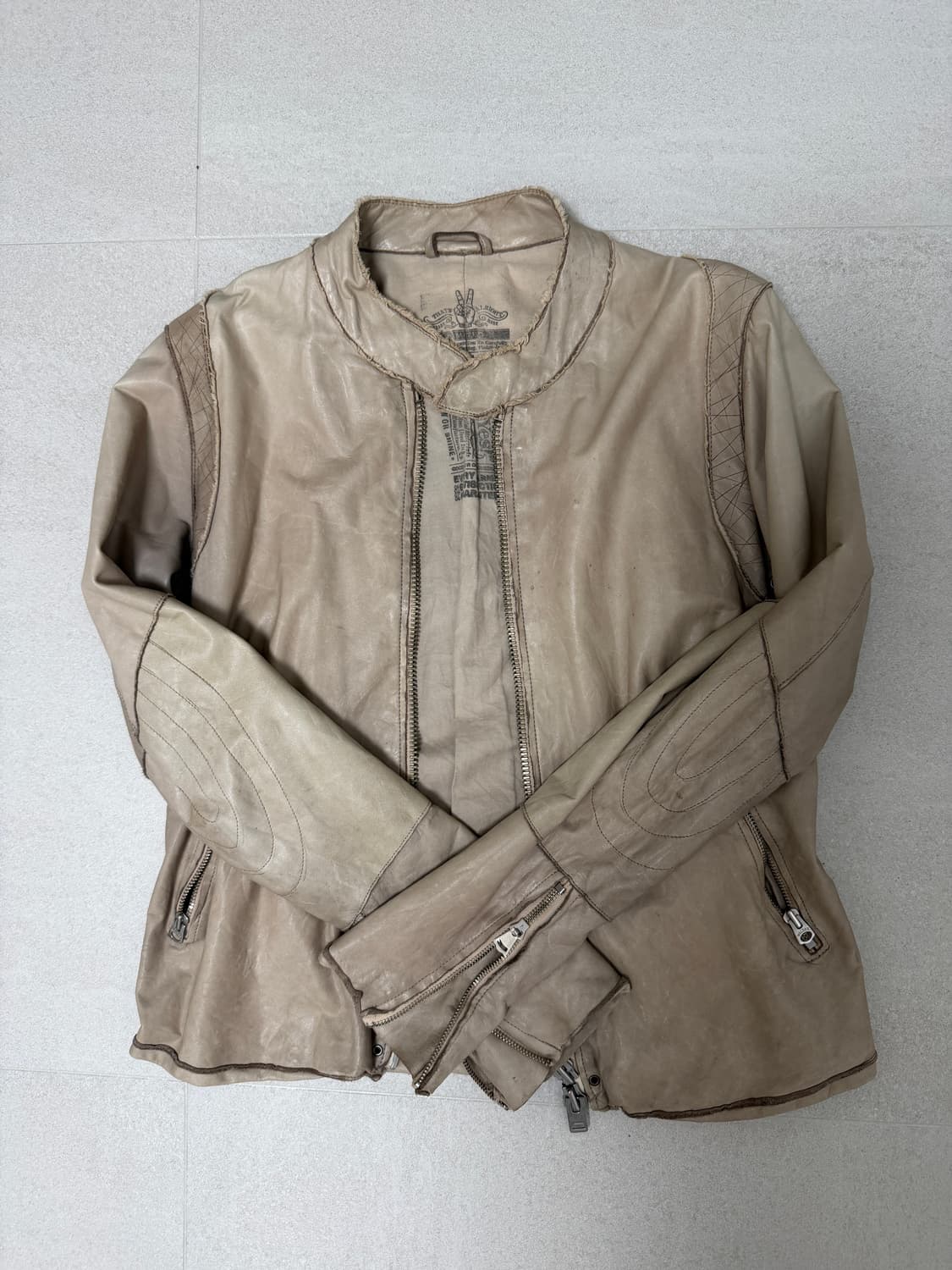 leather jacket 투웨이 아일렛 소가죽 레더자켓 상품이미지2