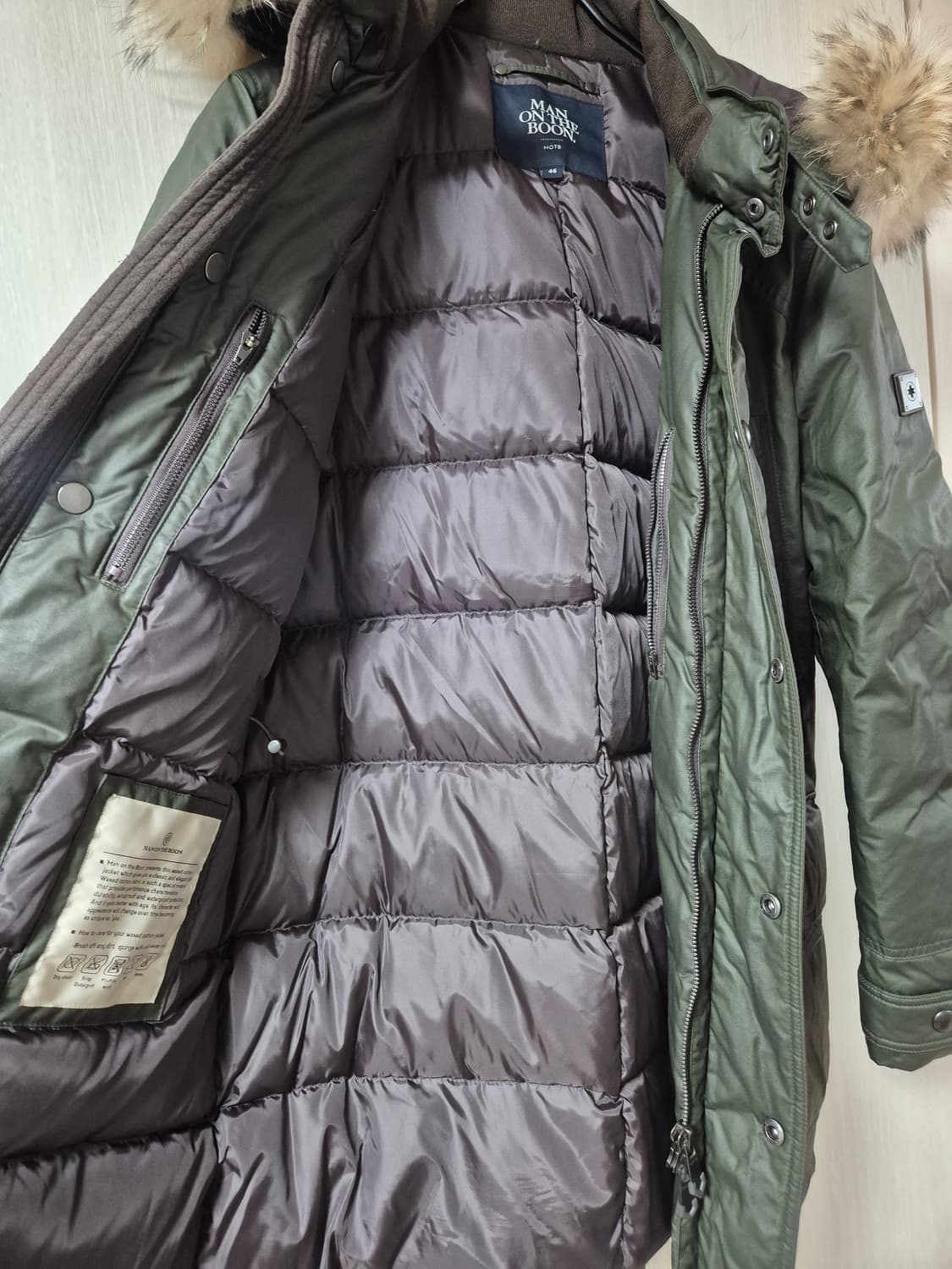맨온더분 폭스퍼 코팅다운 46 패딩자켓 100  상품이미지3