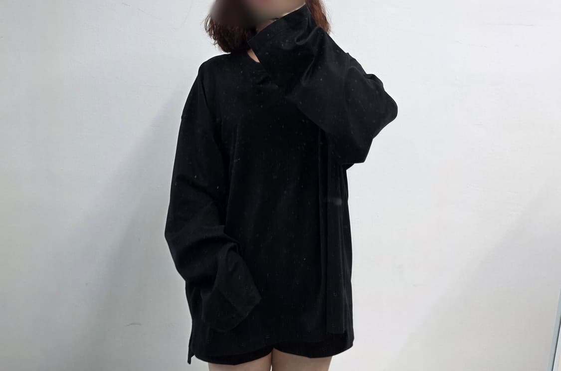 [프립]우영미 레더패치  티셔츠 블랙 상품이미지1