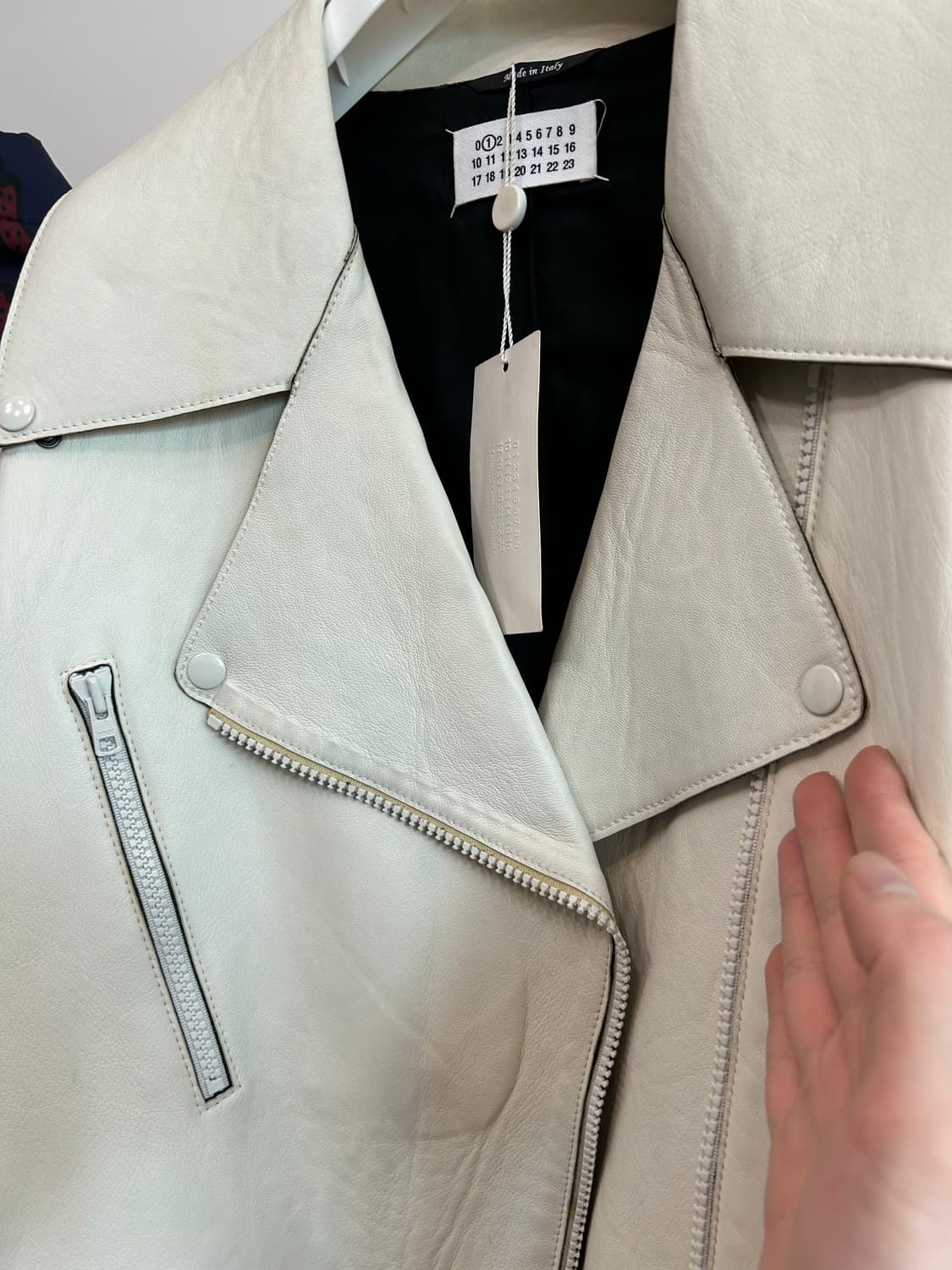 마르지엘라 화이트 레더 자켓 상품이미지6
