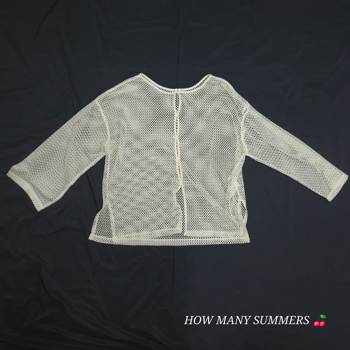 Lugnoncure 그물 메쉬 니트 시스루 펀칭 여름 긴팔 티셔츠 레이어 상품이미지2