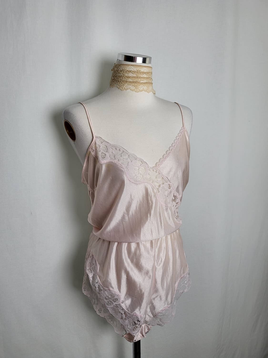 빈티지 레이스 핑크 슬립 바디슈트 상품이미지1