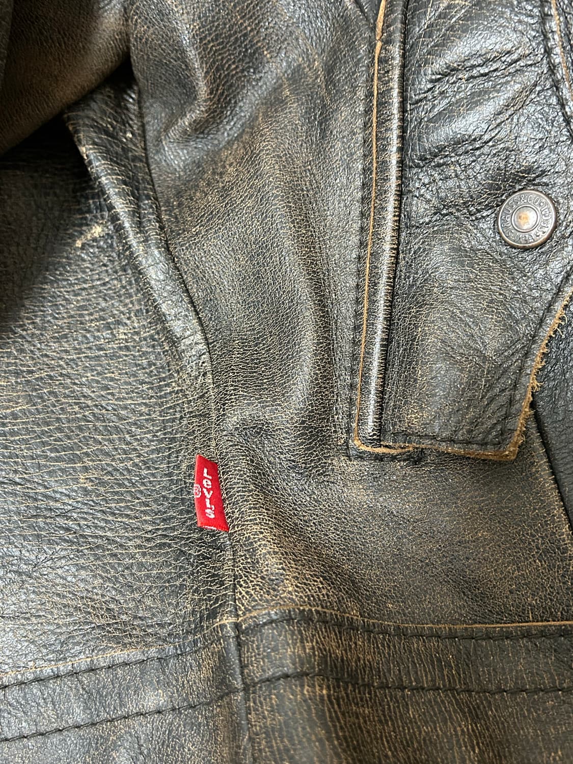 리바이스 빈티지 다크 브라운 소가죽 크롭자켓 상품이미지8