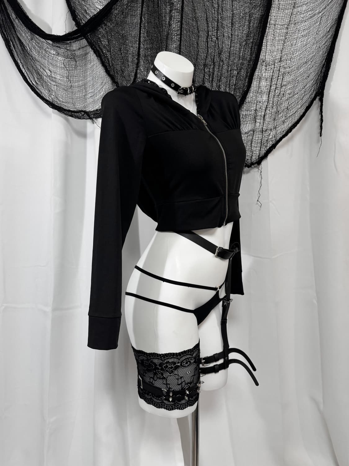 glitter crop hood zip-up 상품이미지2