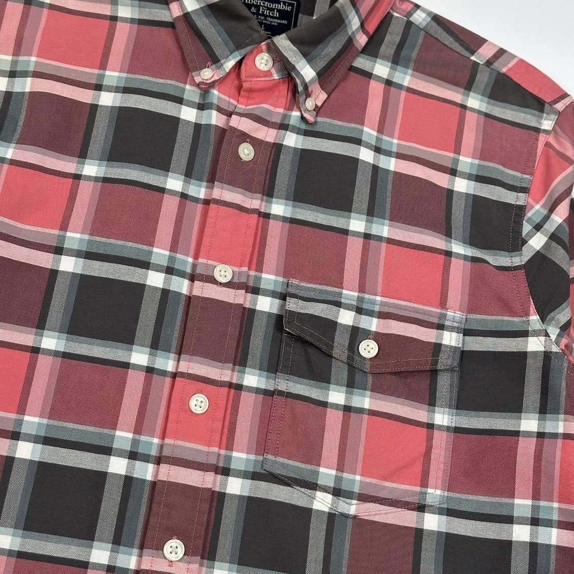 아베크롬비 뉴욕 피치 포켓 체크셔츠 (L) 상품이미지3