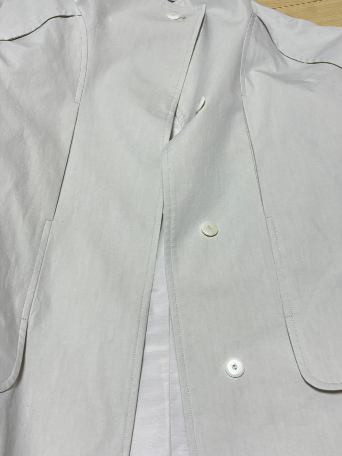 아우브아워 AUBOUR 하프 하이넥 트렌치 아이보리 상품이미지4