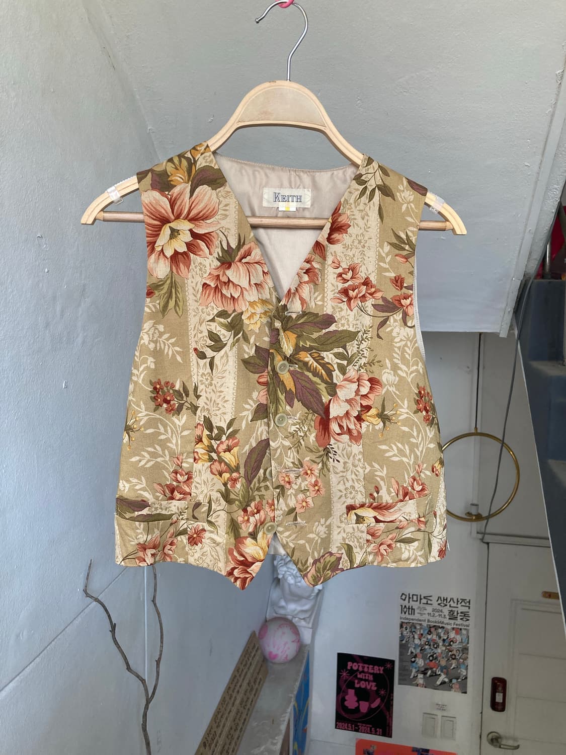 KEITH 플라워패턴 실크 베스트 상품이미지1