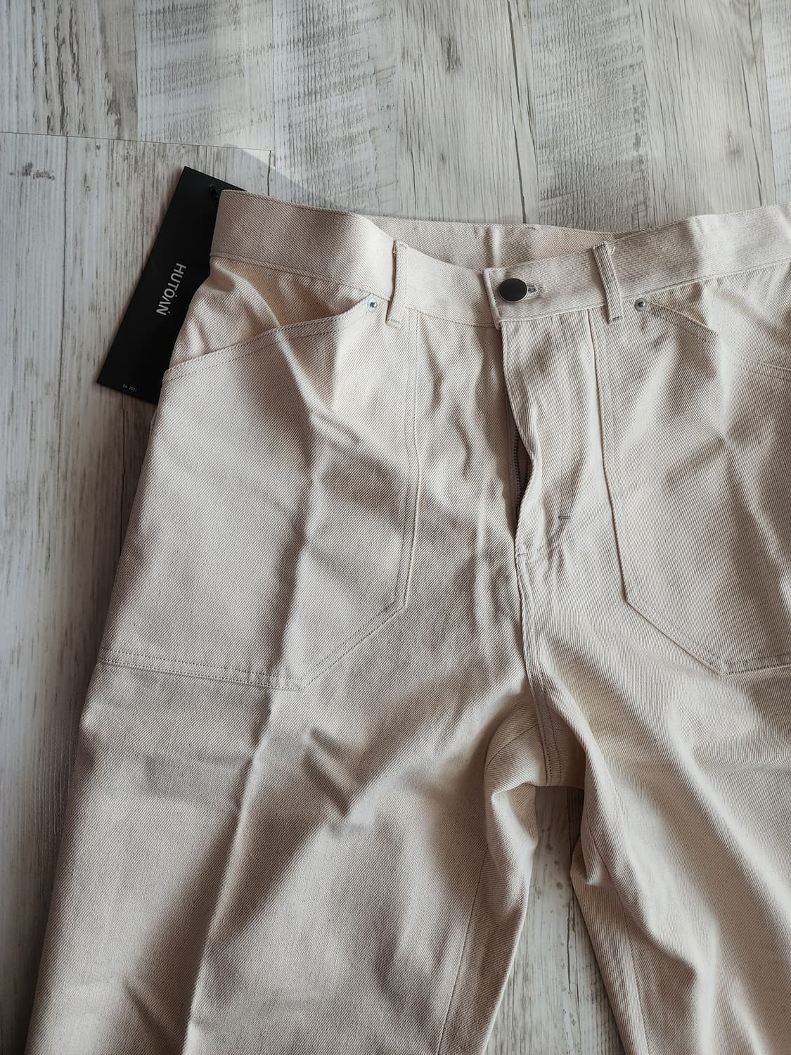 (새상품)HUTOAN 후톤 크림 퍼티그 데님 팬츠 L(32~33)인치 상품이미지3