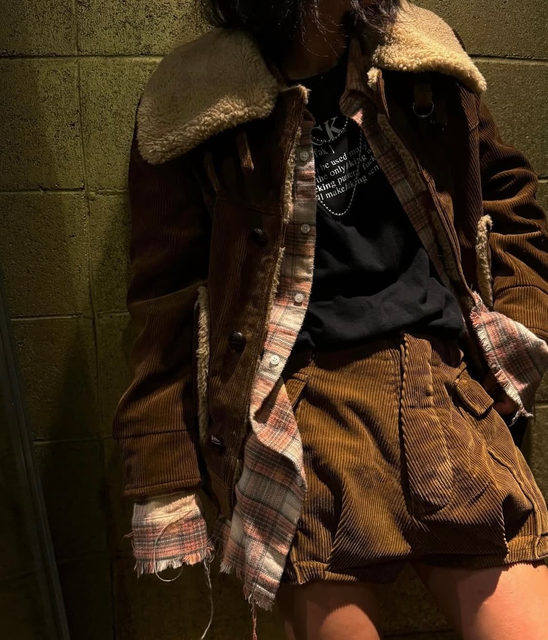 R13 코듀로이 무스탕 퍼 자켓 르세라핌 홍은채 착용 상품이미지5