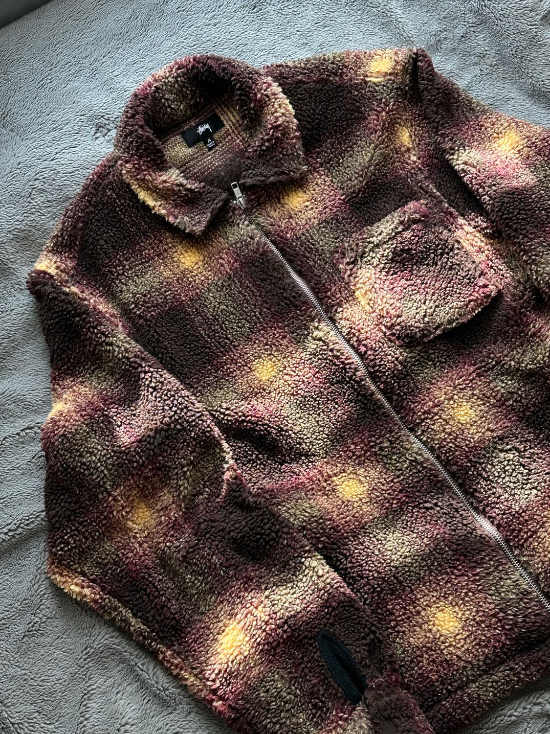 (M) stussy 스투시 쉐르파 집업 자켓 플리스 후리스 상품이미지2