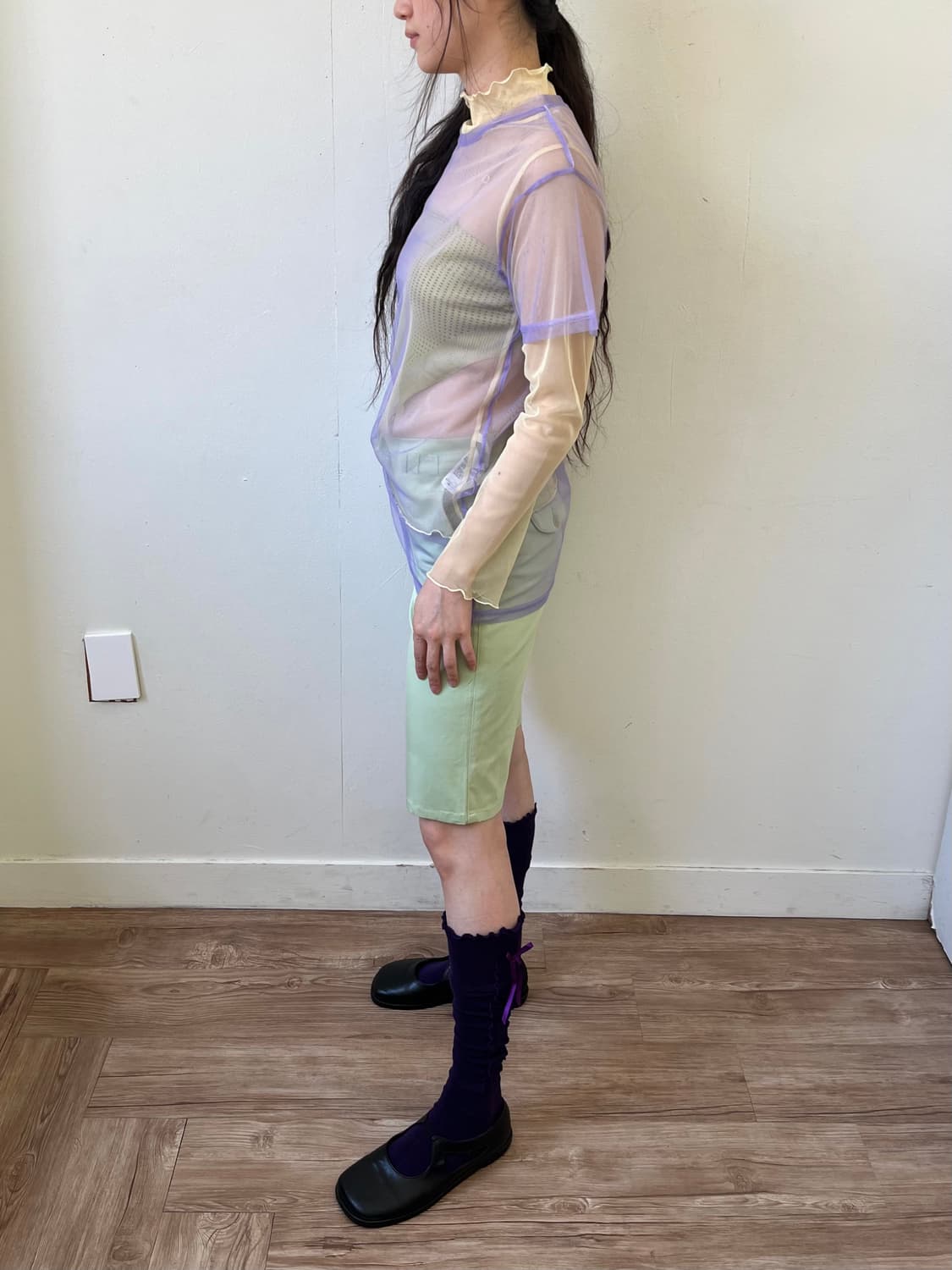 JESSY LOGAN 퍼플 시스루 탑 상품이미지9