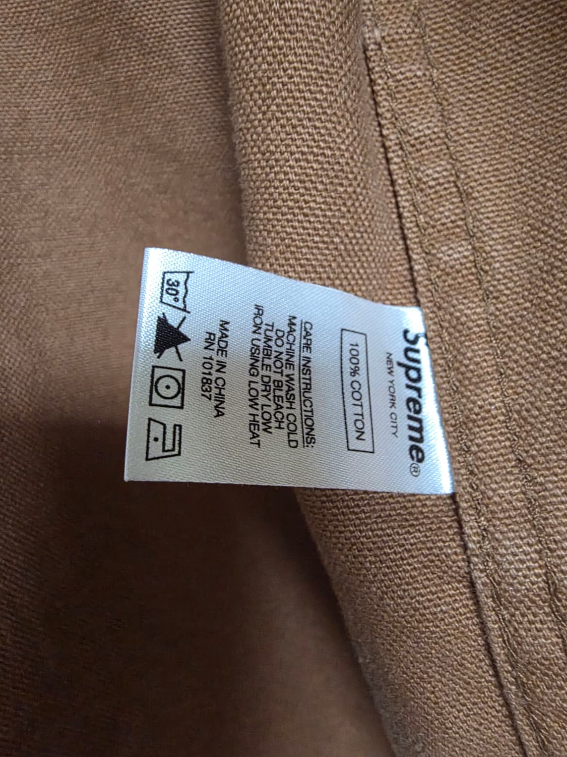 [S] 슈프림 20FW 로고 테이핑 워크 셔츠 브라운 상품이미지8