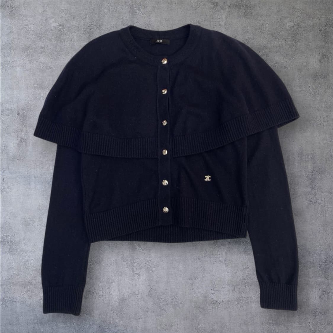 주크 Zooc 네이비 레이어드 숄 니트 가디건 S 상품이미지1