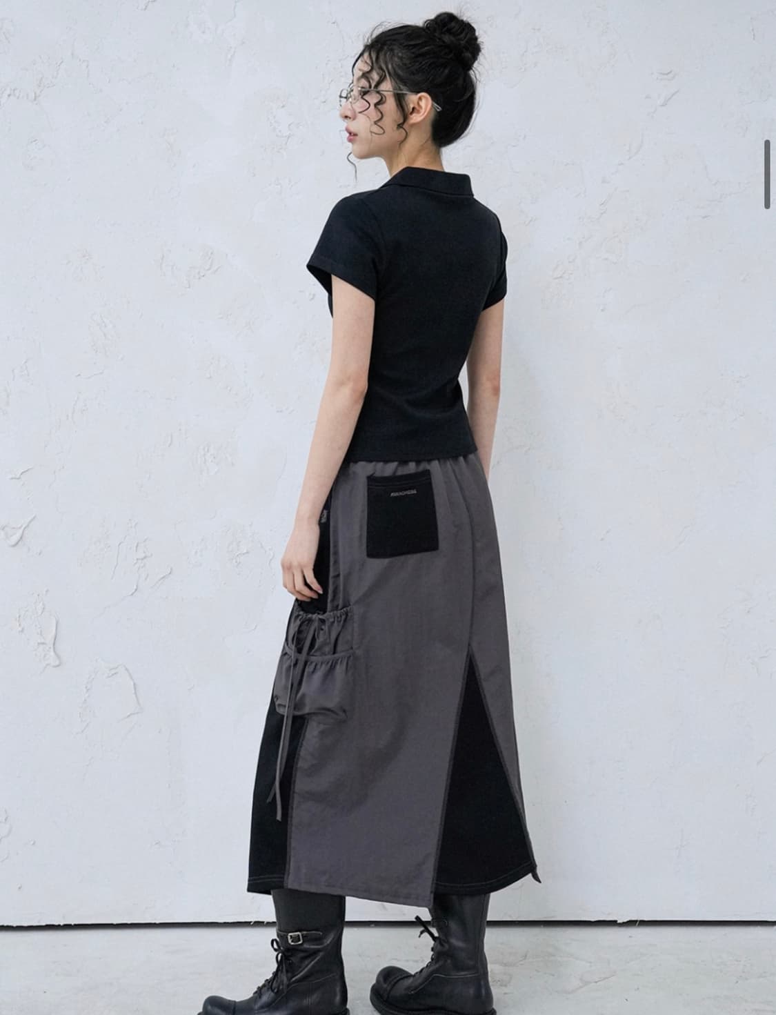 어반드레스 Y Taslan coloring long skirt black 상품이미지3