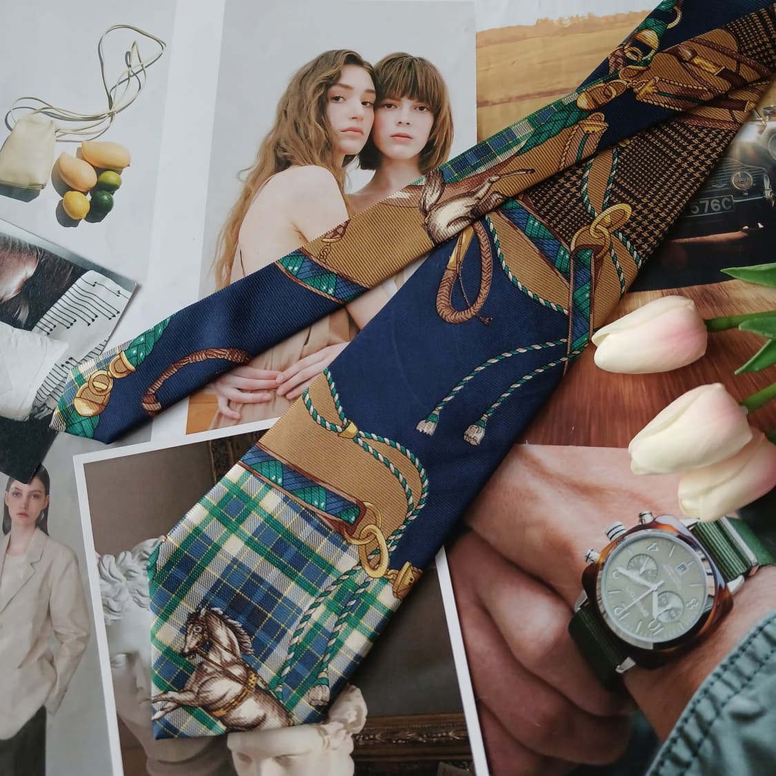 란셀 실크 네이비 패턴 넥타이 9.8cm A~B등급 A19504
 상품이미지3