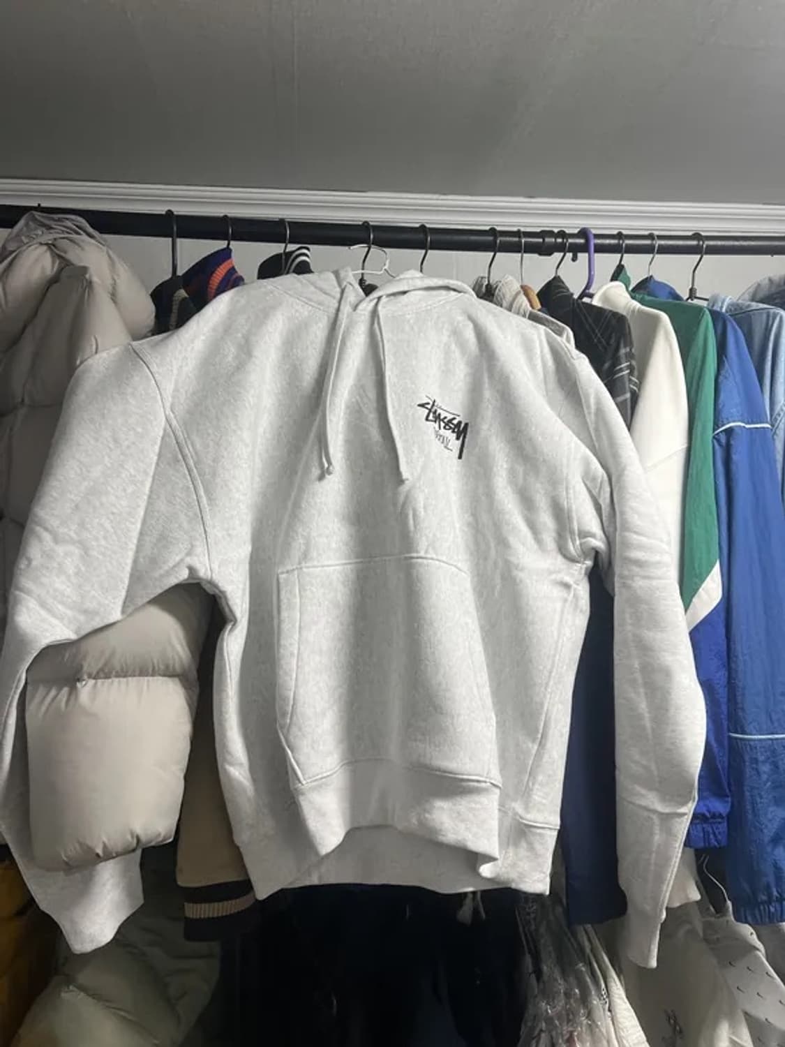 스투시 스탁 파리 후드 애쉬 헤더 새상품 상품이미지2