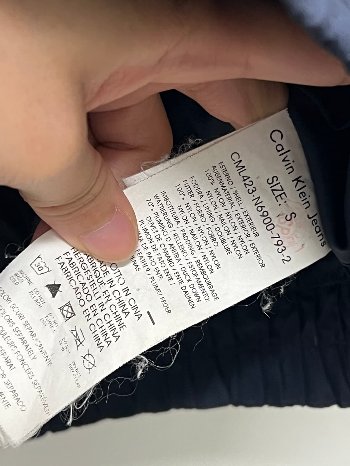 캘빈클라인 덕다운 나일론 패딩 봄버 자켓 네이비 상품이미지5