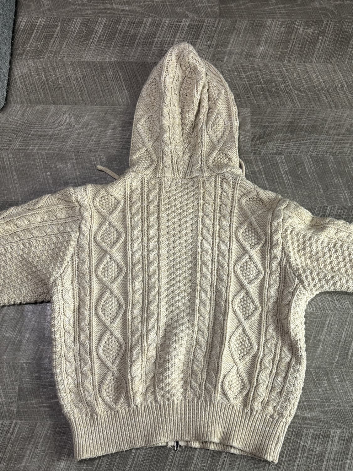 트릴리온 케이블 후드 집업 니트 L사이즈 상품이미지2