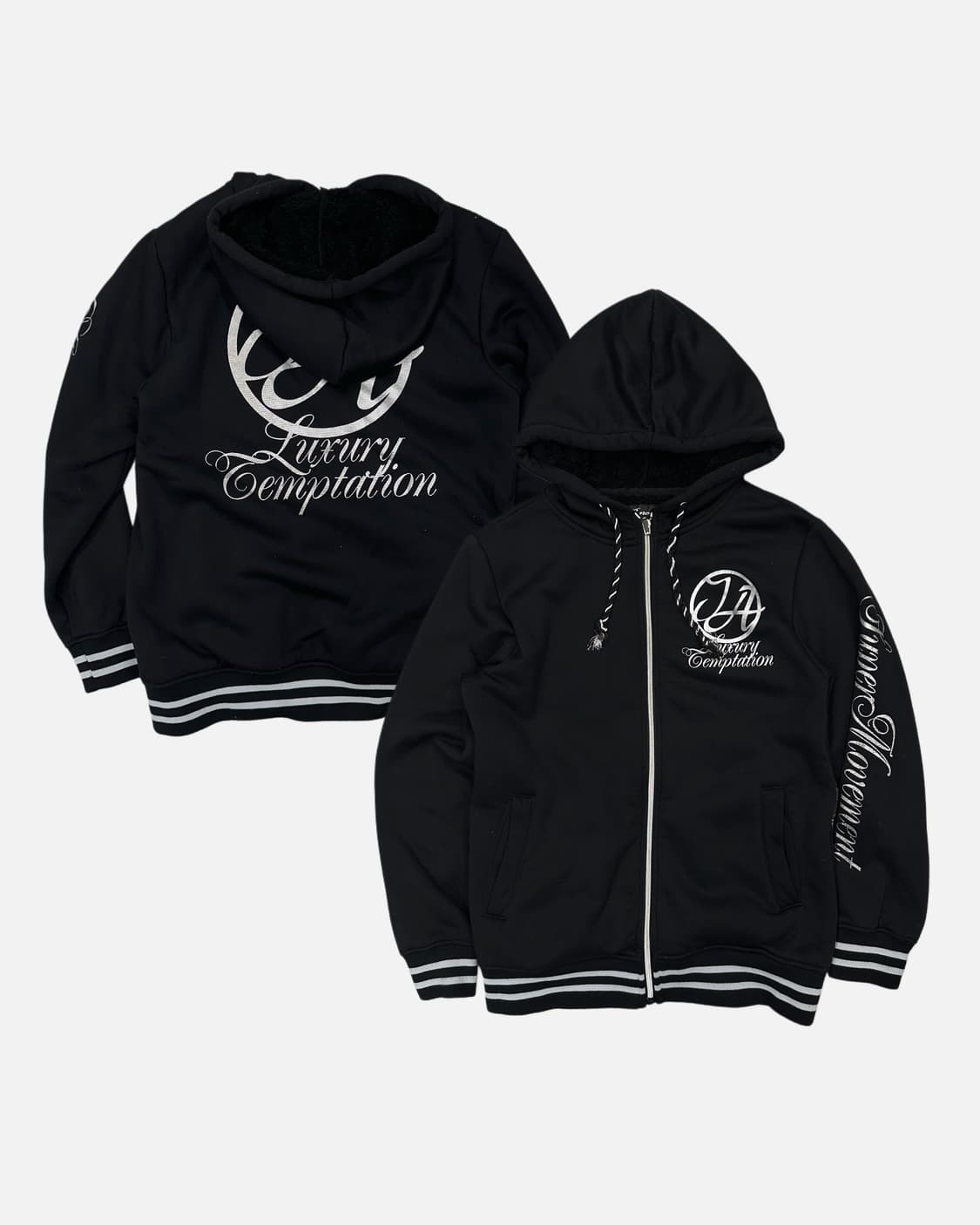 silver logo fur lining hood zip-up 상품이미지1