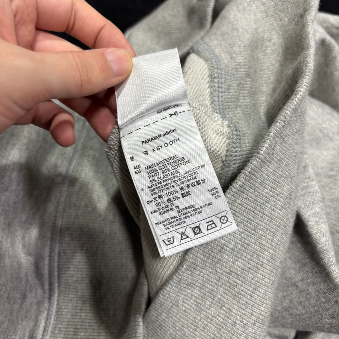 L 아디다스 그레이 후드티 상품이미지7