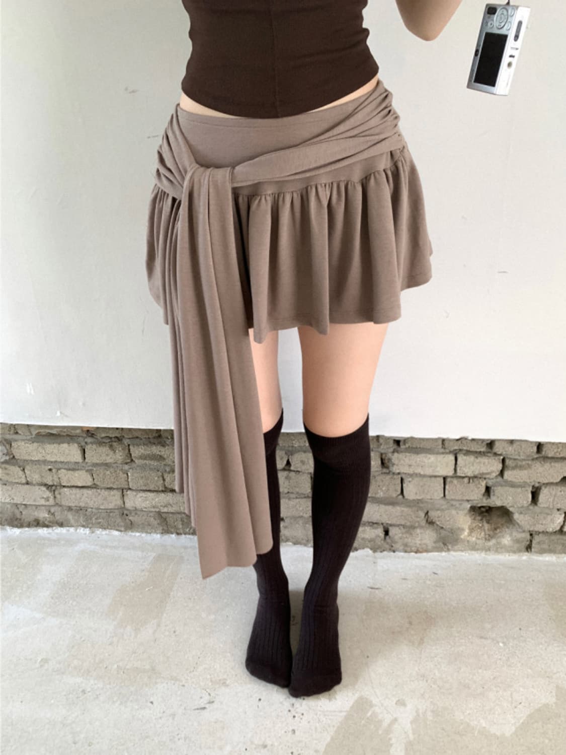 Bold tie skirt (black) 상품이미지9