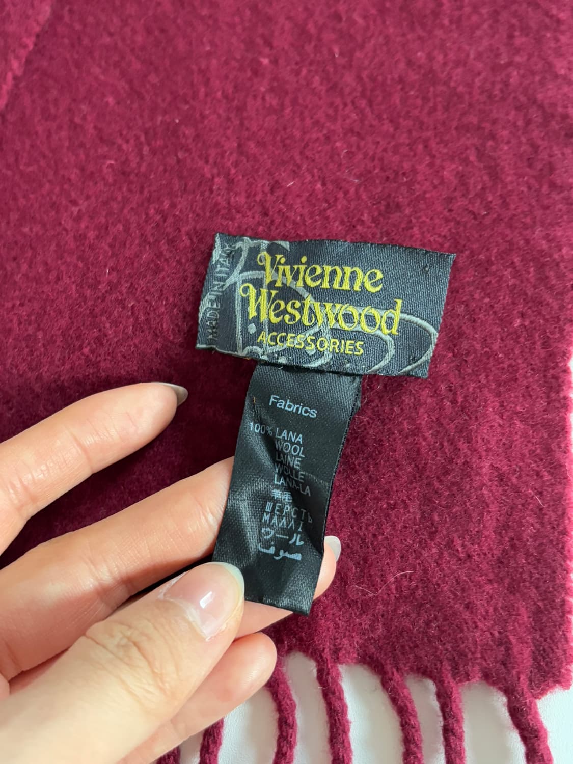 Vivienne Westwood 비비안웨스트우드 레드 orb 로고 머플러 상품이미지4