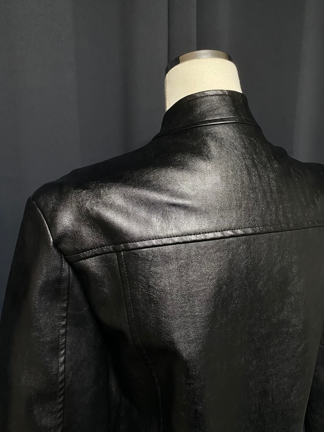 보헤미안서울 베이직 레더 자켓 블랙 상품이미지5