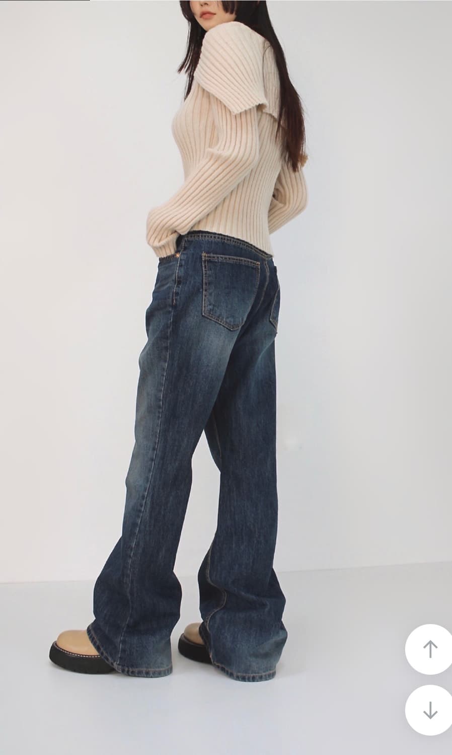 시크윈 ootj 실루엣 워싱 브러쉬 부츠컷 데님팬츠 상품이미지4