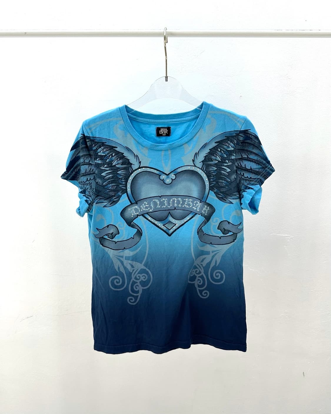 Fade blue y2k printing short sleeve 상품이미지4