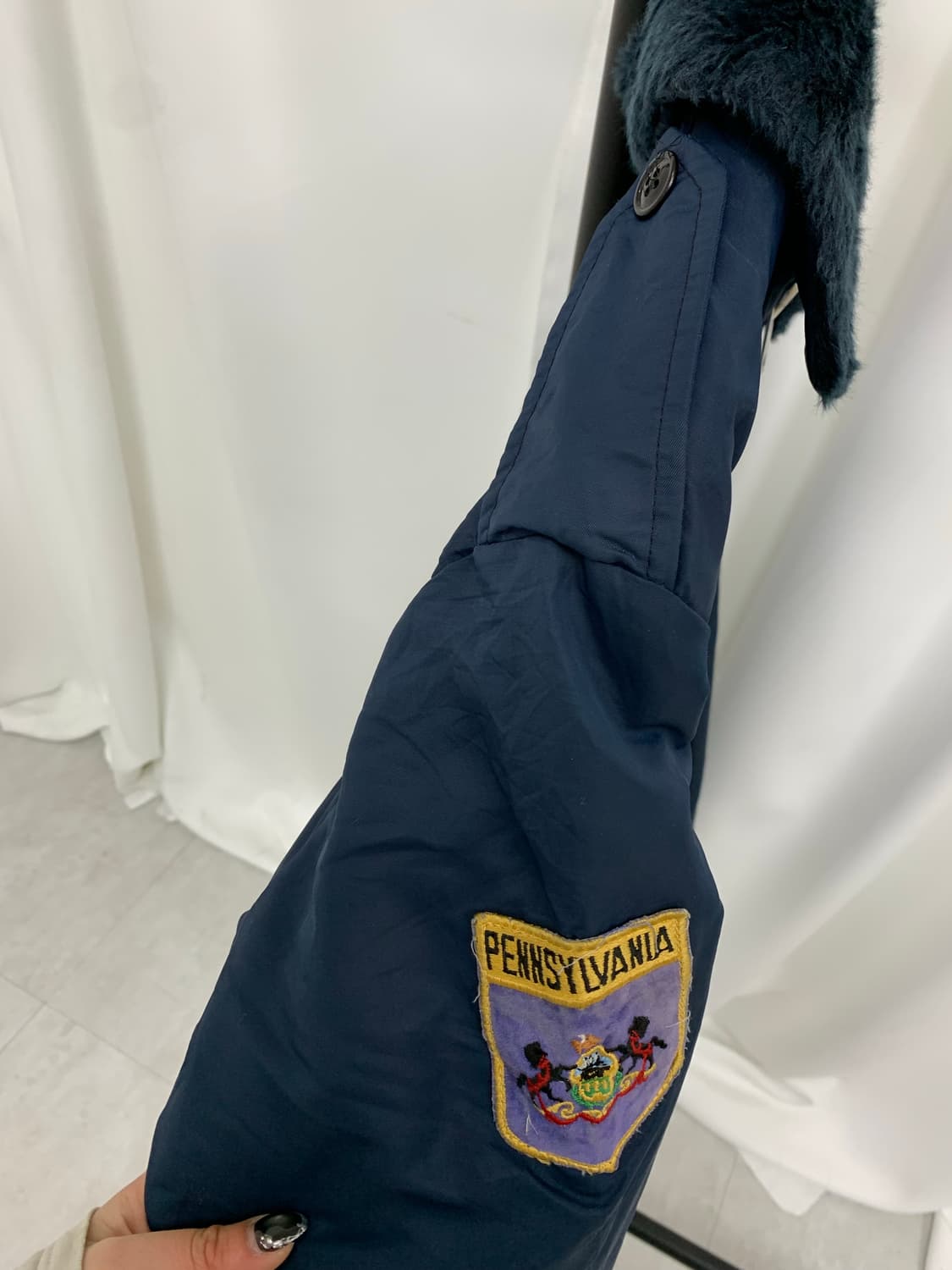 네이비 퍼 항공자켓  상품이미지3