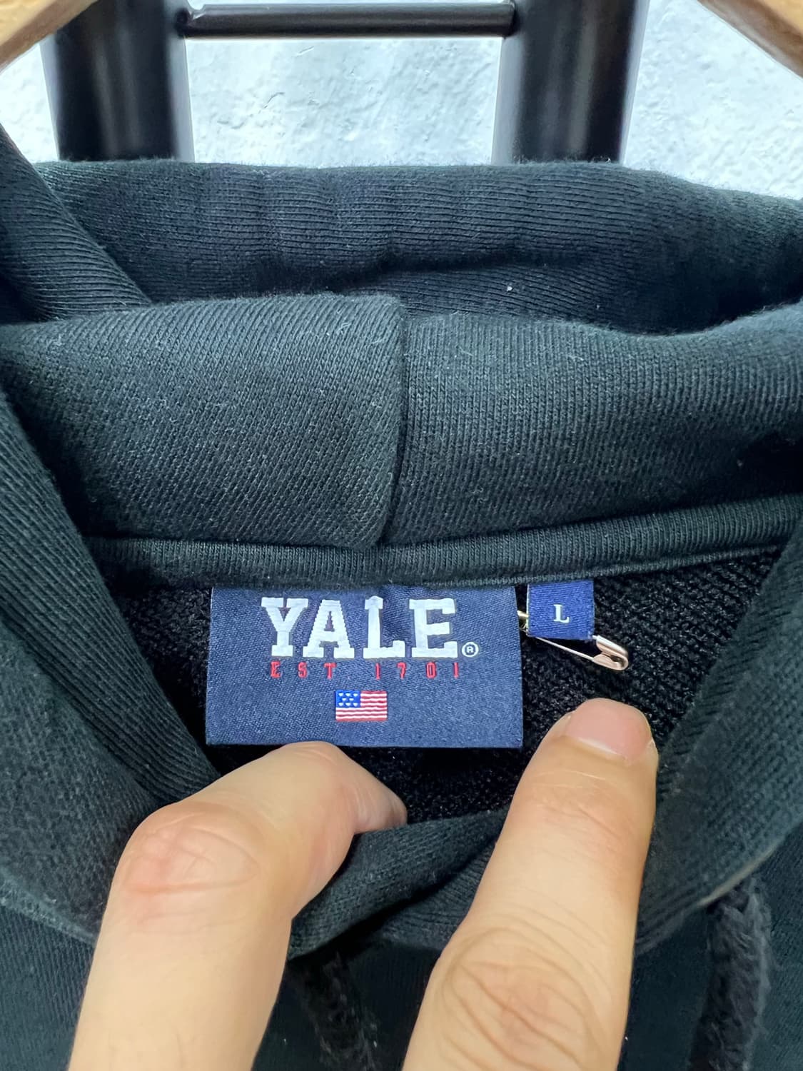 정품) YALE 예일 후드티 L 상품이미지7