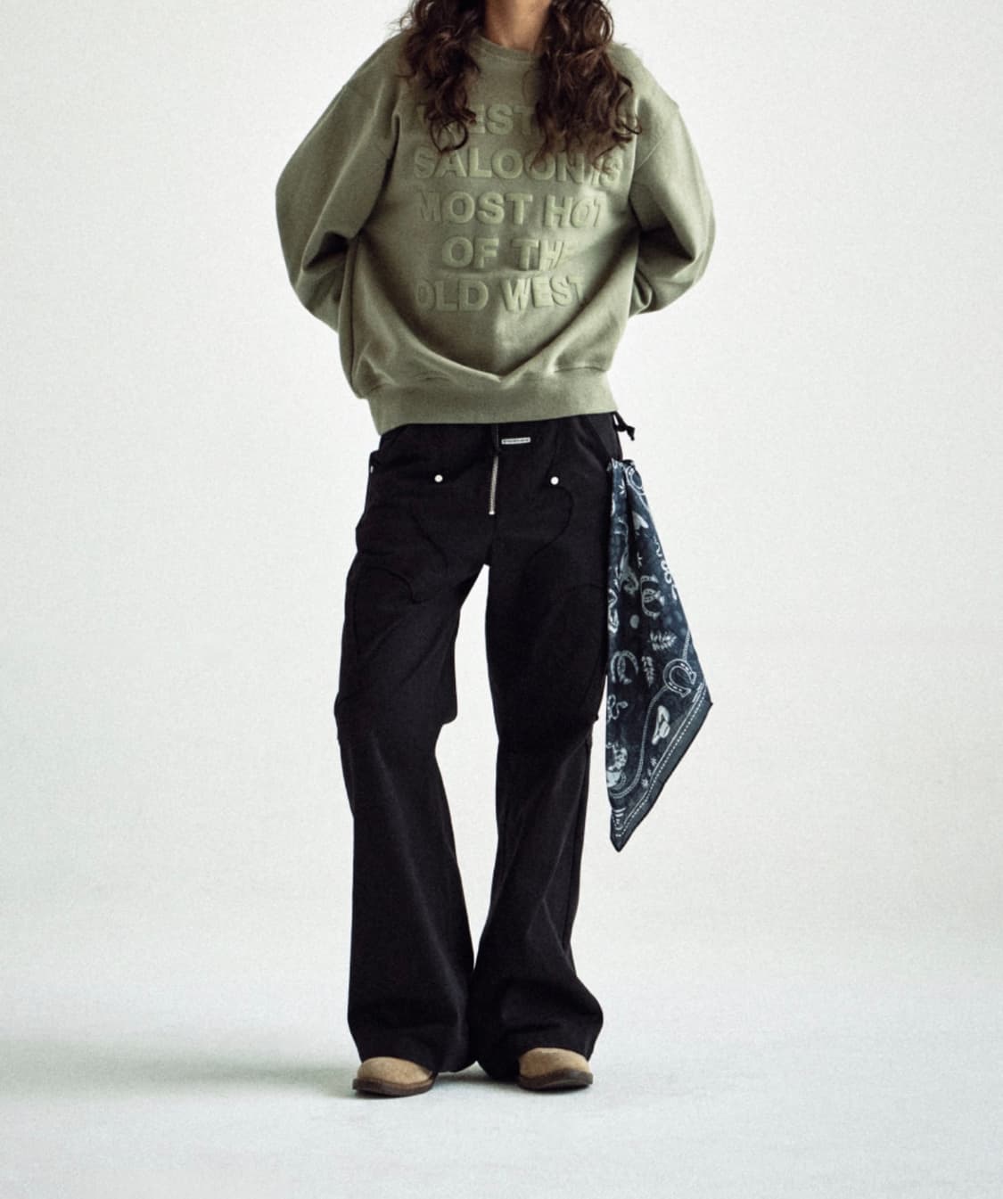 더바이닐하우스 웨스턴 부츠컷 팬츠 바지 블랙 L 상품이미지6