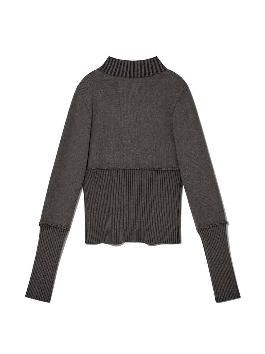 글로니 DEBB 투톤 니트 집업 차콜 상품이미지3