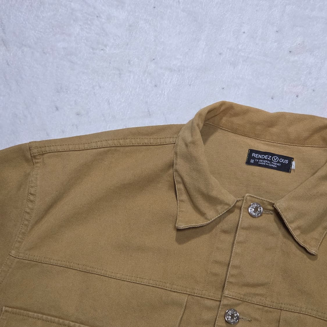 카멜 브라운 코튼 투포켓 자켓 상품이미지2