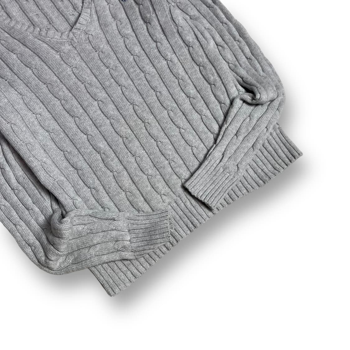 폴로 랄프로렌 연그레이 브이넥 케이블니트 상품이미지3