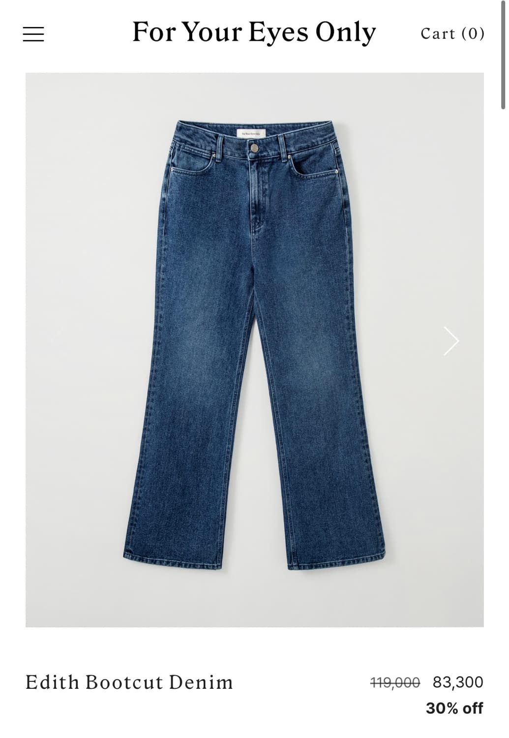 포유온 Edith bootcut denim(34) 상품이미지8