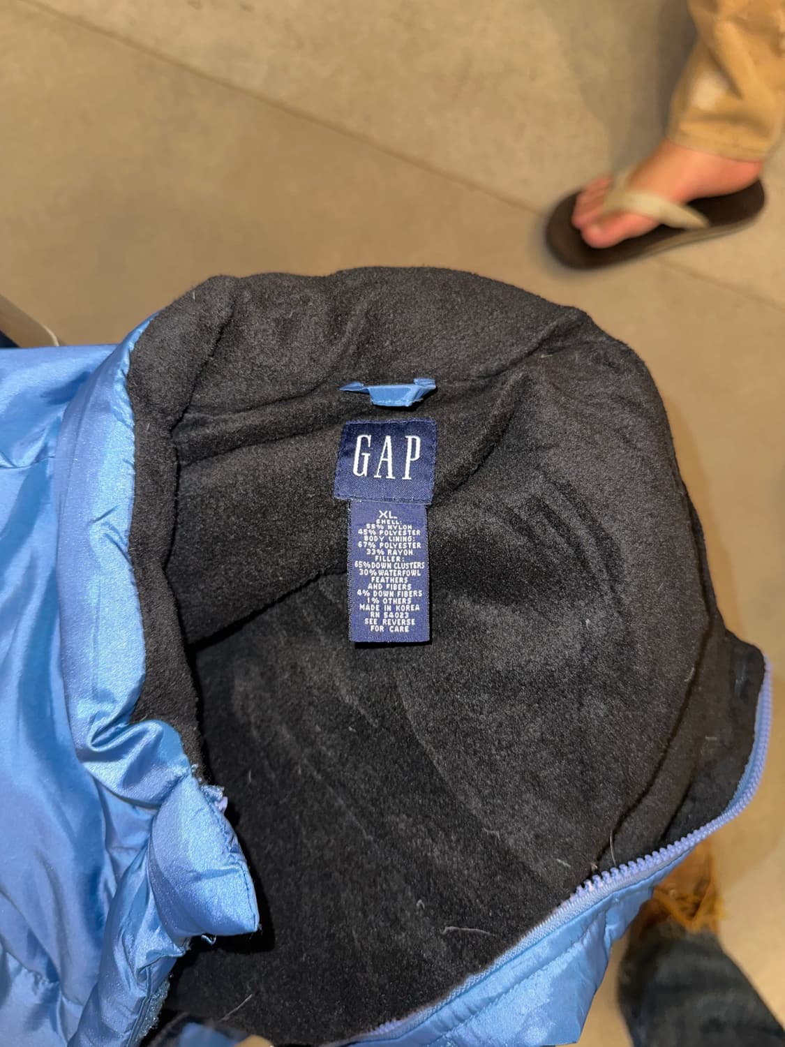 90‘s Gap blue/lining fleece padded vest 상품이미지8