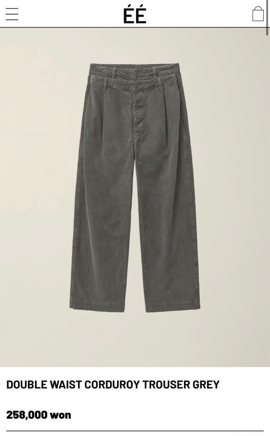 EE 누마레 더블 웨이스트 코듀로이 m사이즈 상품이미지1